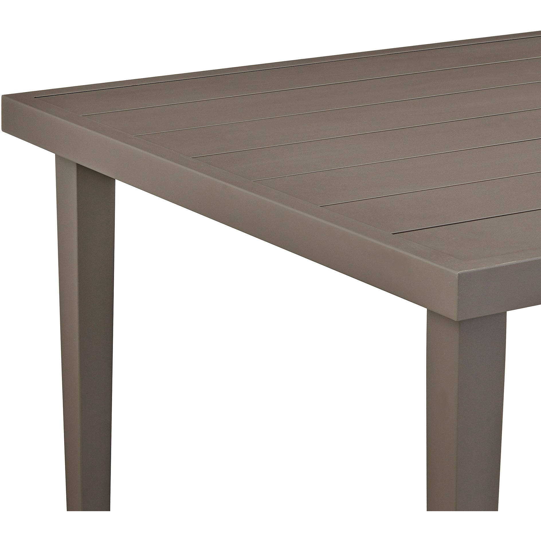 Grenada Outdoor Aluminum Gray Rectangle Dining Table