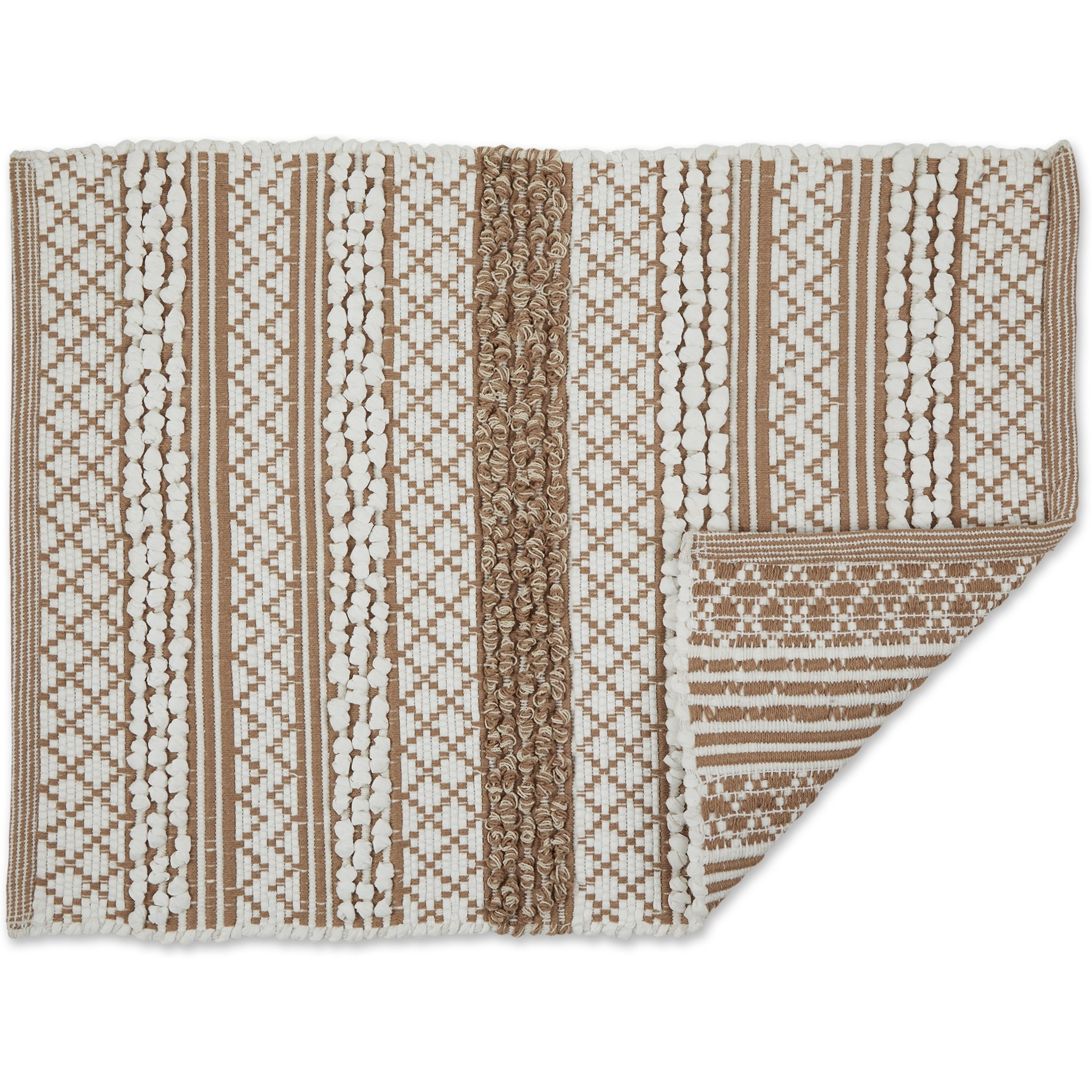 DII Stone and White Hand-Loomed Paper Chindi Rug 2x3 Ft
