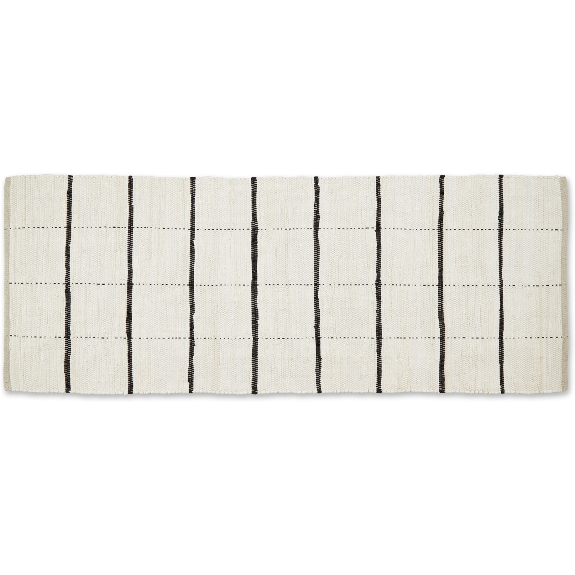 DII Cream and Black Farmhouse Check Rug 2 feet 3 in x 6 feet