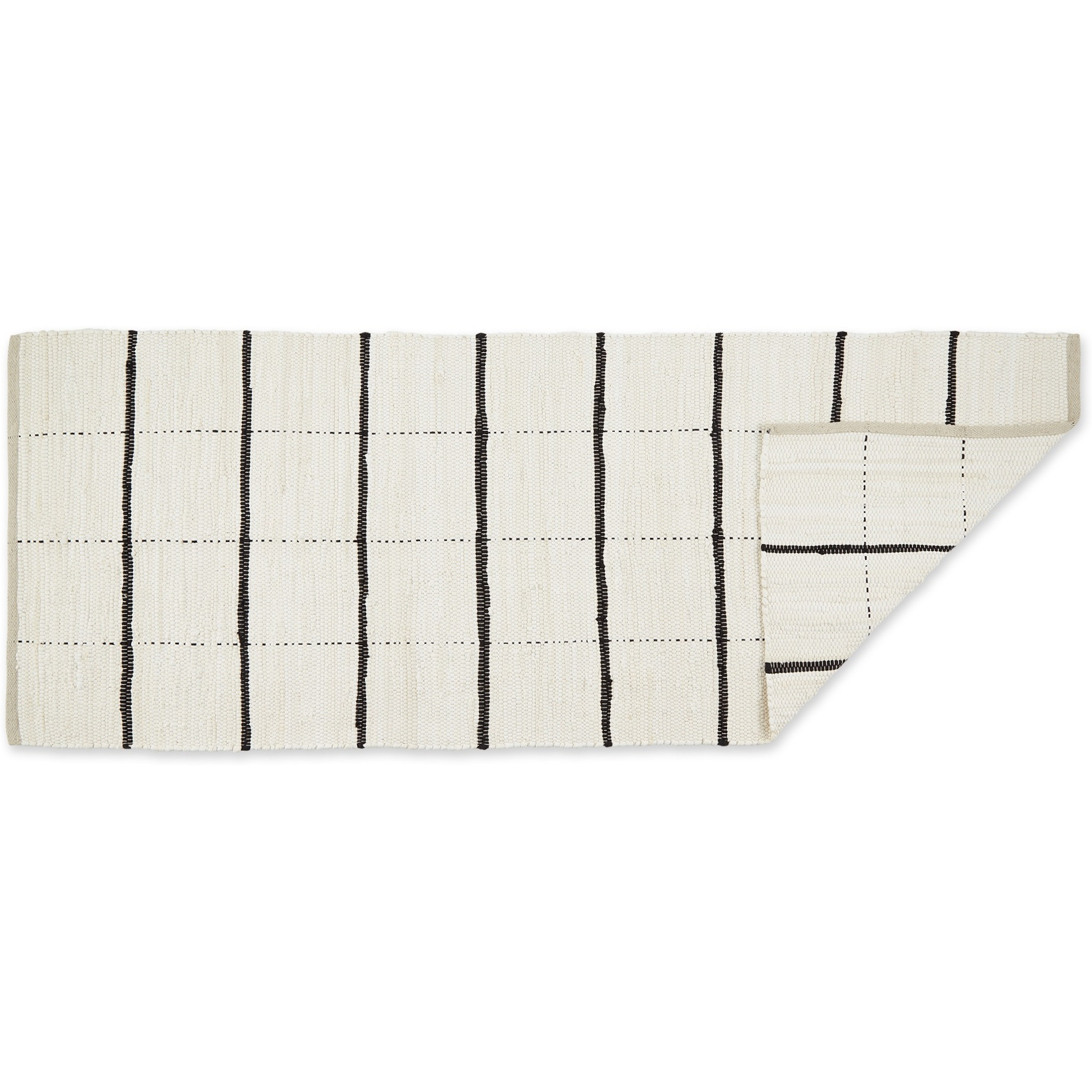 DII Cream and Black Farmhouse Check Rug 2 feet 3 in x 6 feet