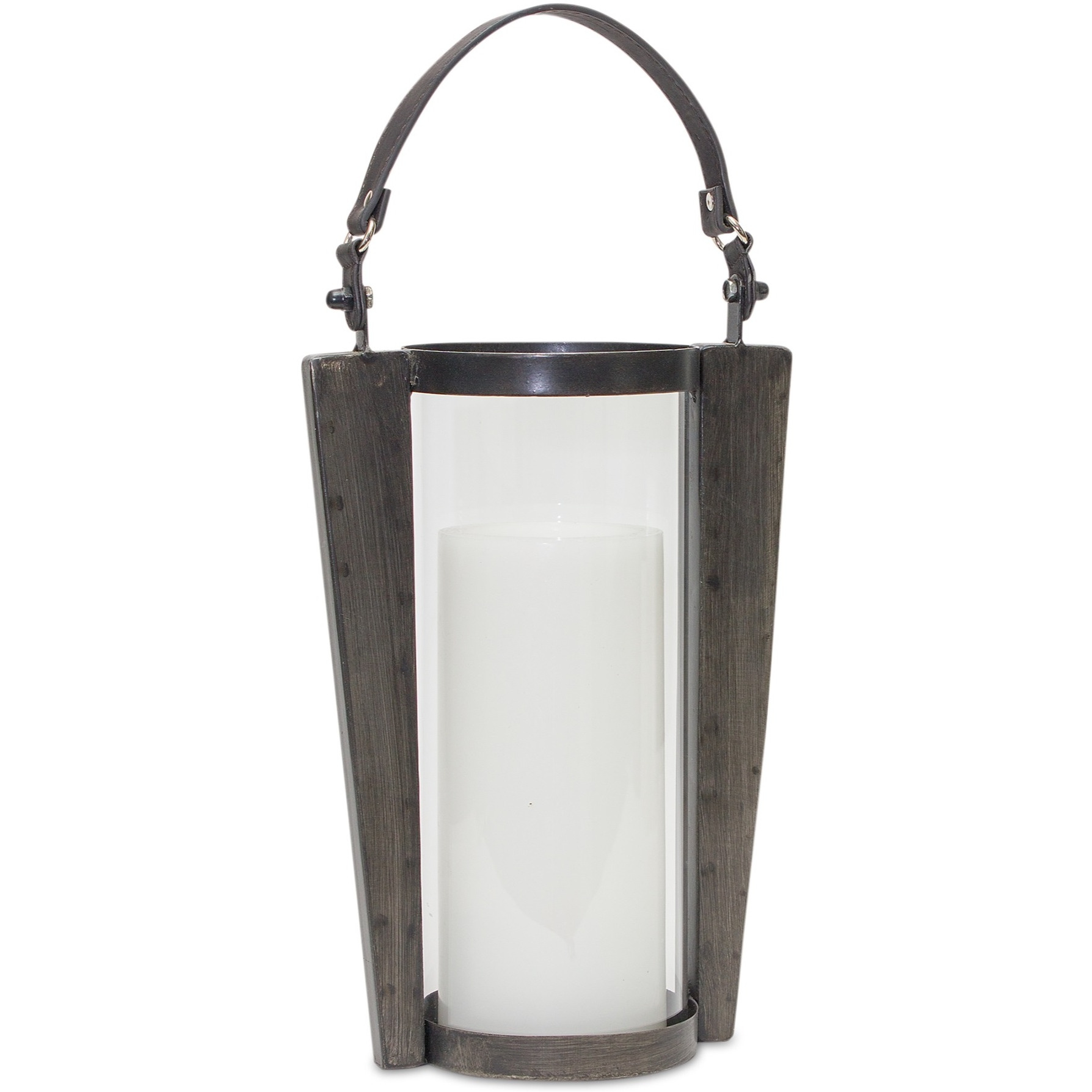 Candle Holder 8.5&quotW x 18&quotH Iron/Glass