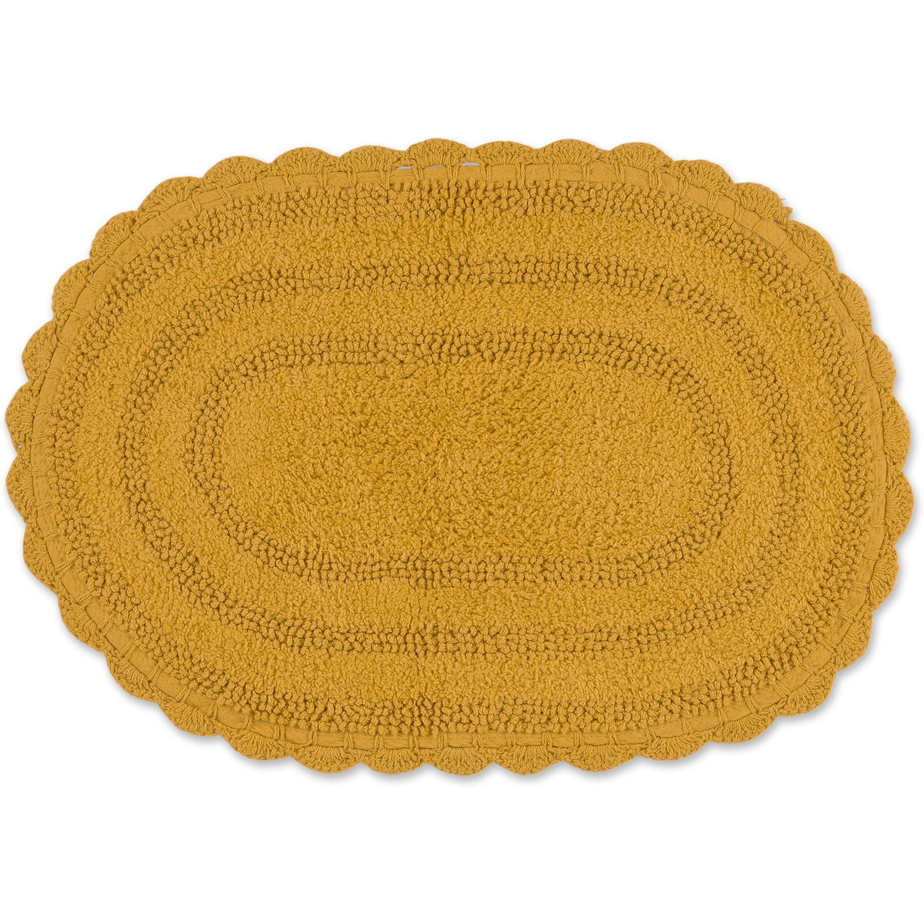 DII Honey Gold Small Oval Crochet Bath Mat