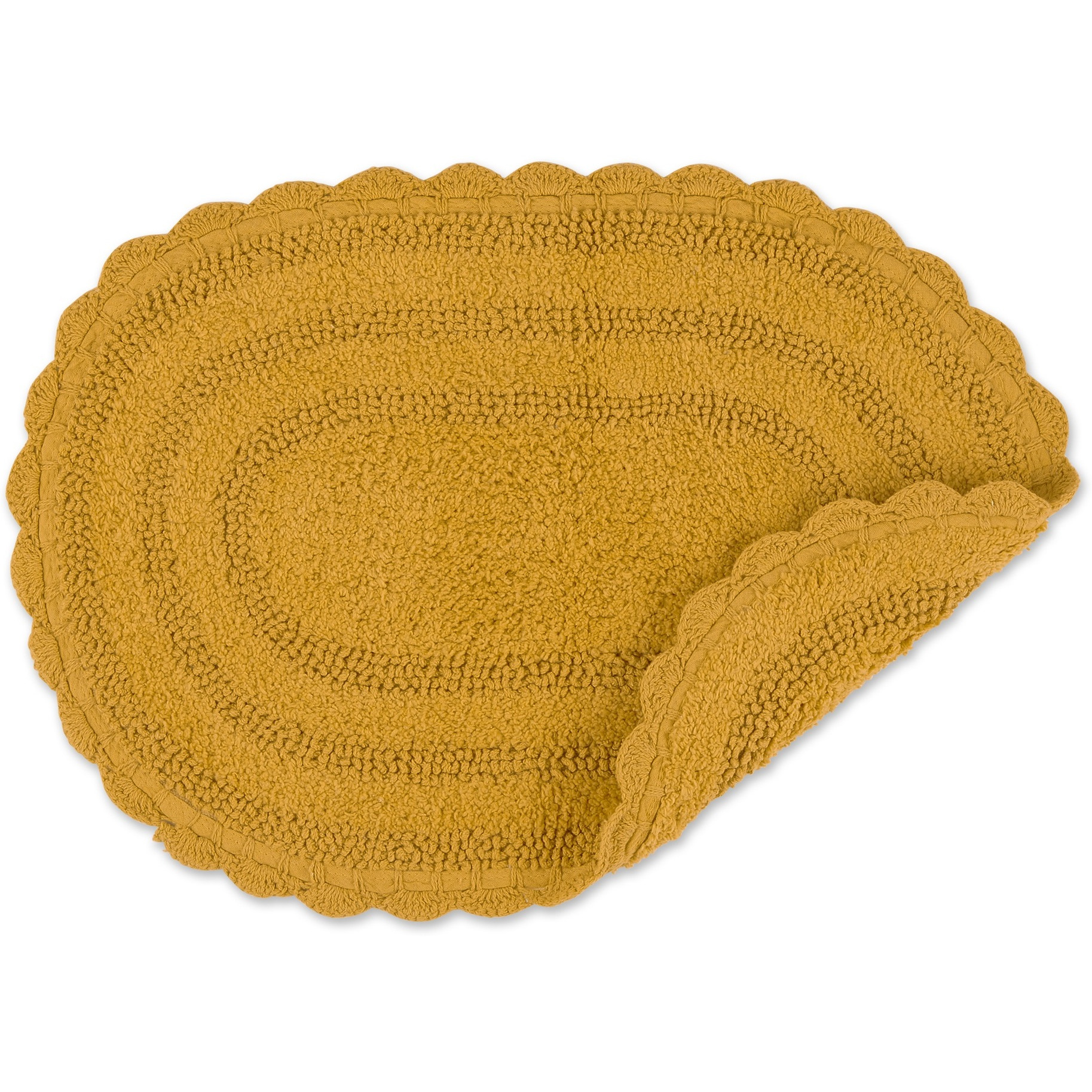 DII Honey Gold Small Oval Crochet Bath Mat