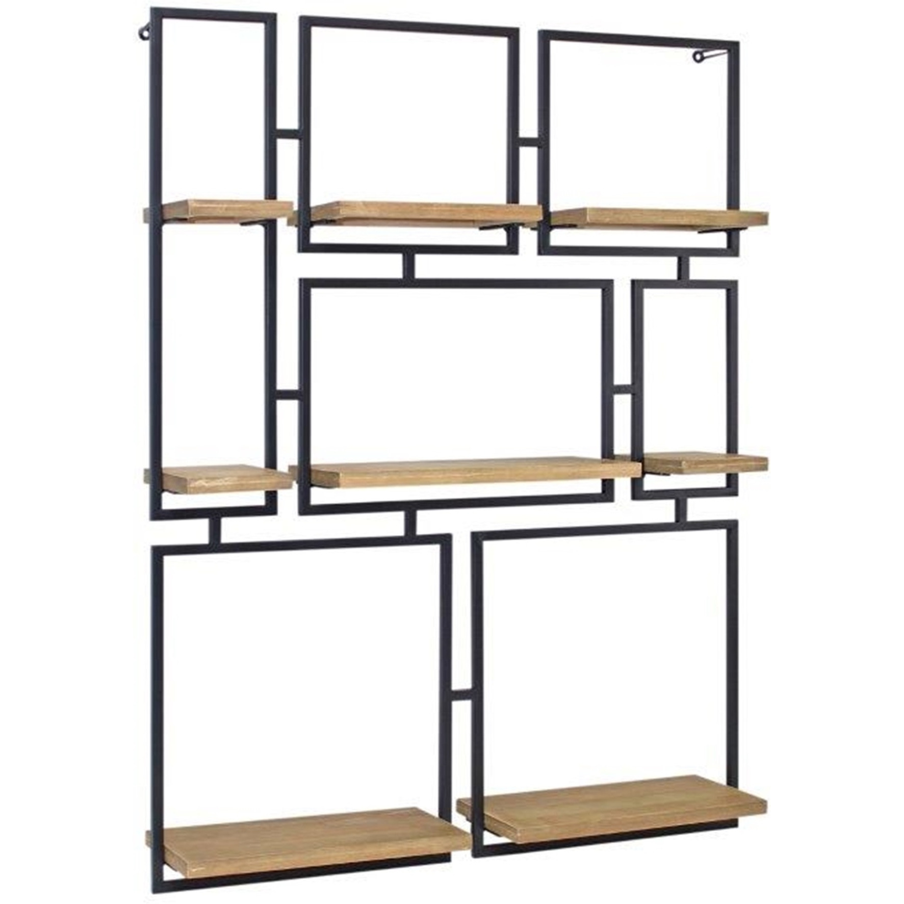 Wall Shelf 30.5&quotL x 32.25&quotH Iron/Wood
