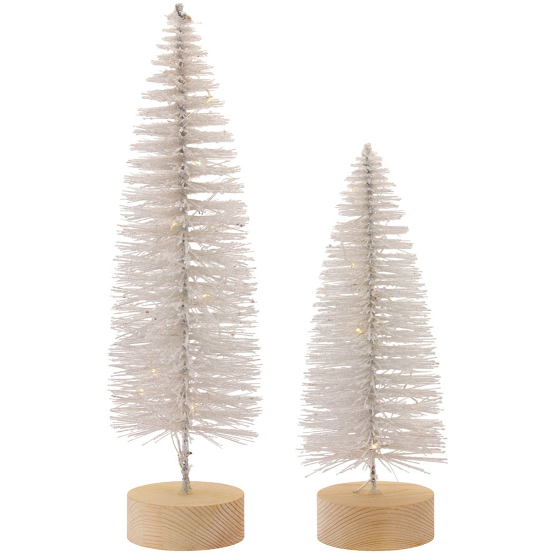 Tree with LED (Set of 4) 10.75&quotH, 14&quotH Plastic 6 Hr Timer 3 AAA Batteries, Not Included