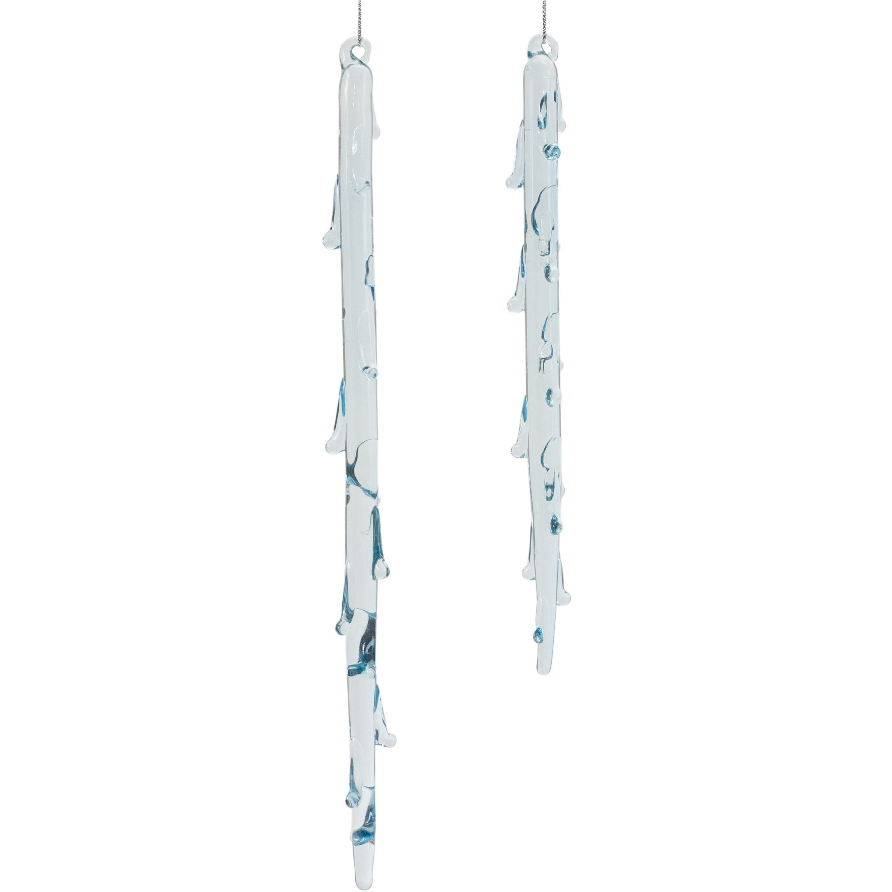 Melted Glass Icicle Drop Ornament (Set of 6)