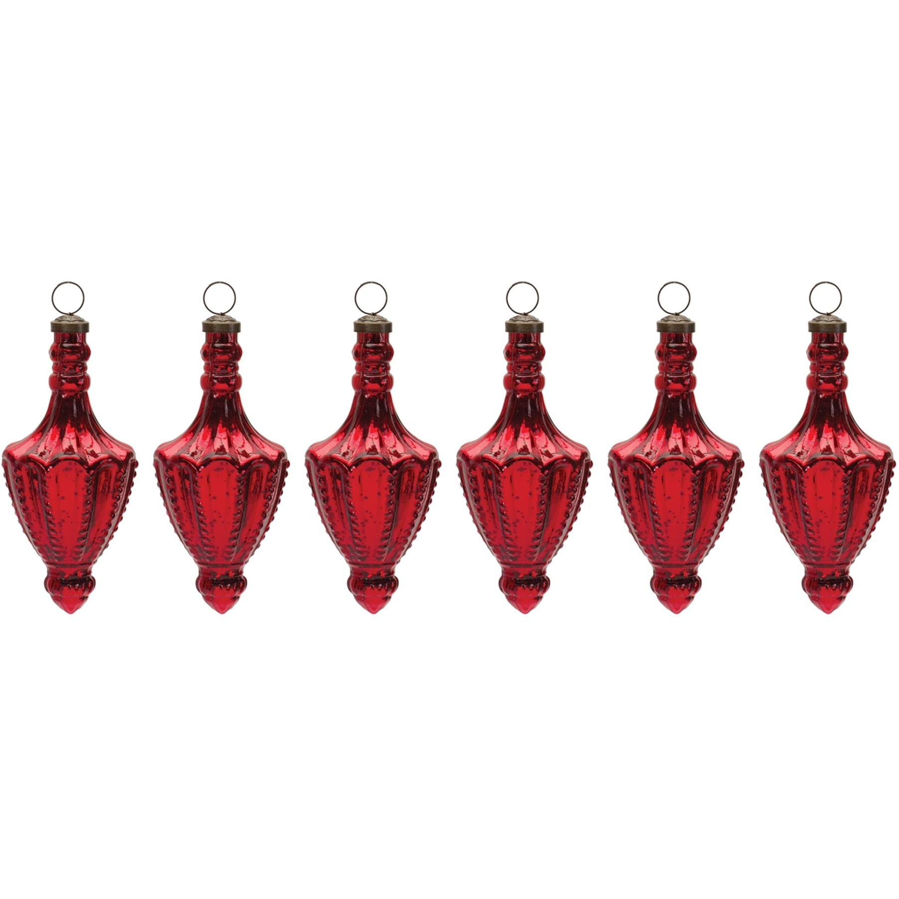 Mercury Glass Finial Drop Ornament (Set of 4)