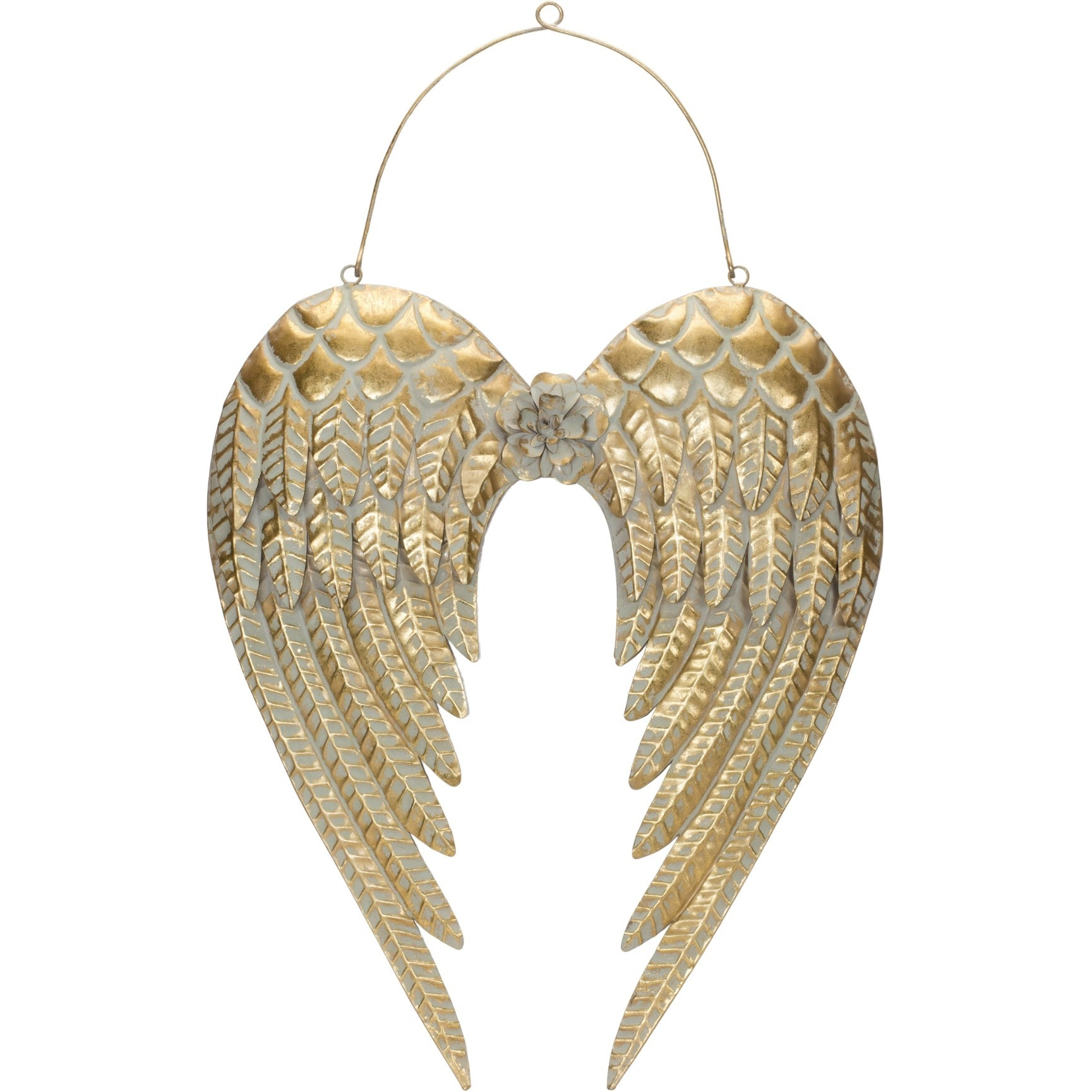 Brushed Metal Angel Wings Ornament 30&quotH