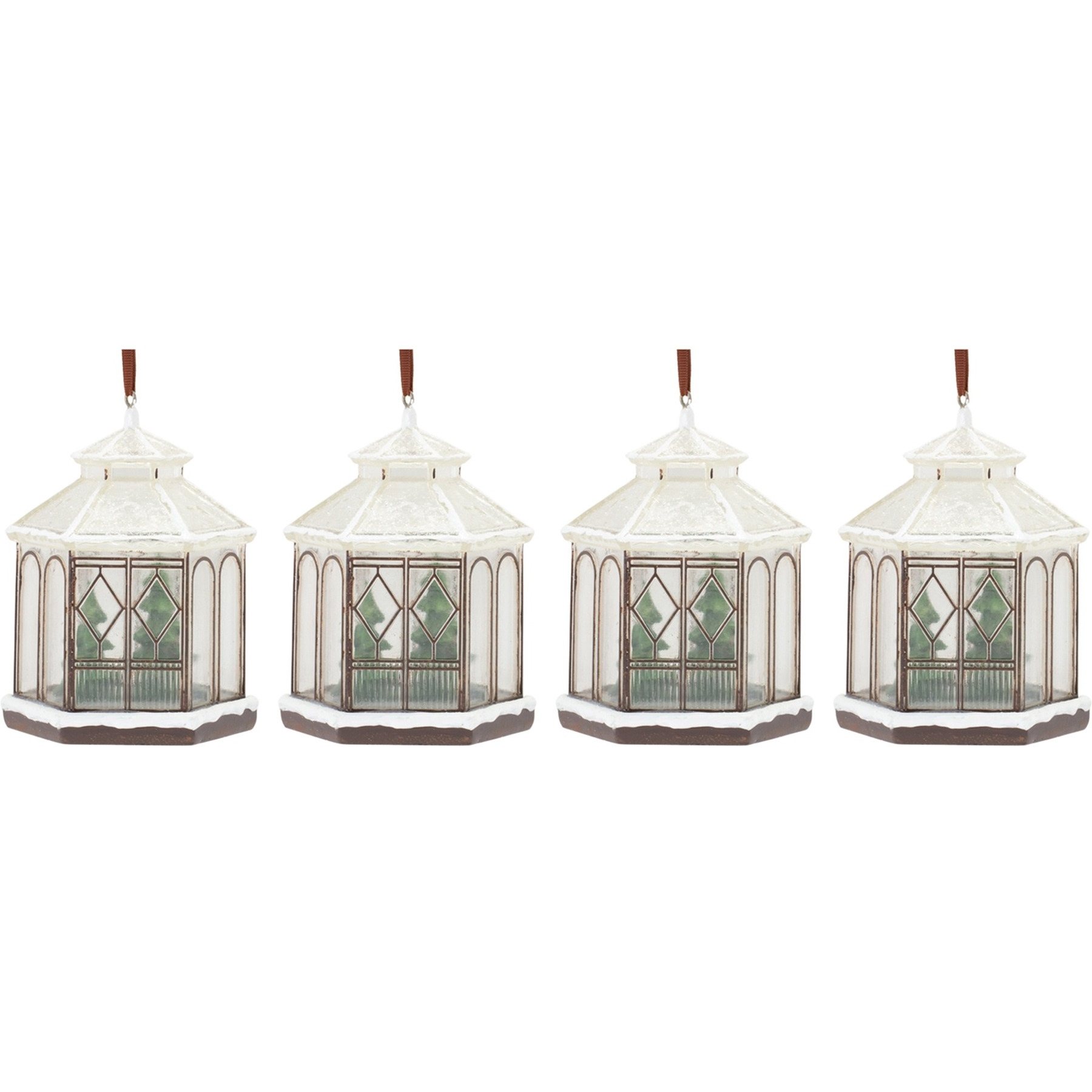 Winter Gazebo Ornament (Set of 4)