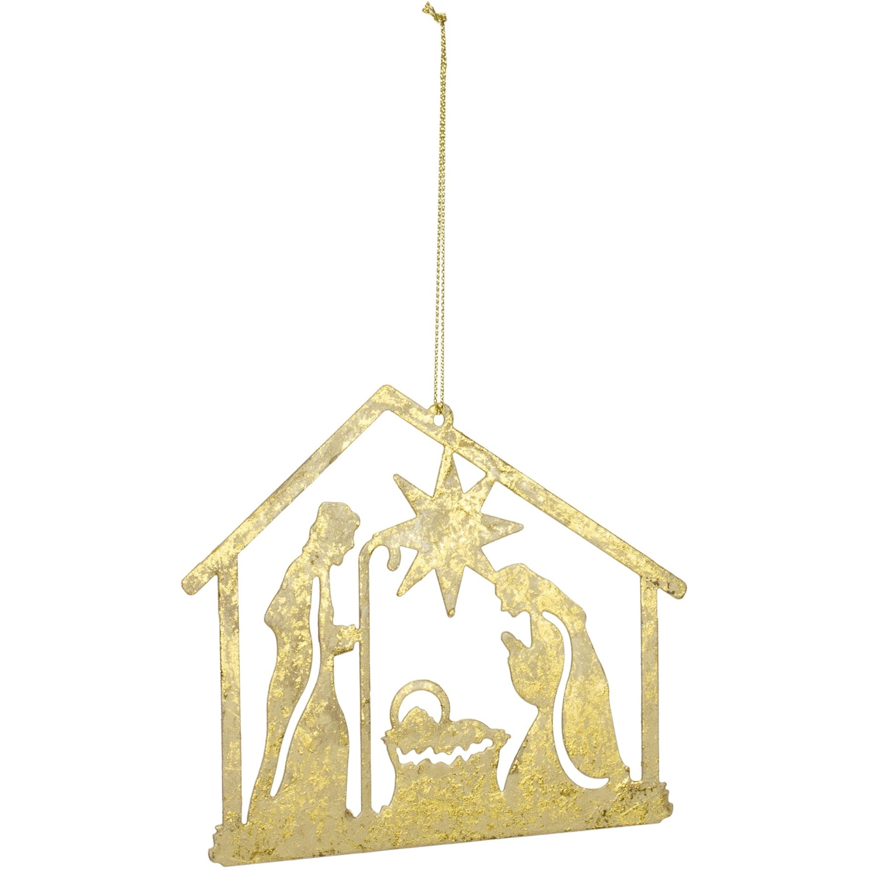 Metal Holy Family Cut Out Ornament (Set of 12)