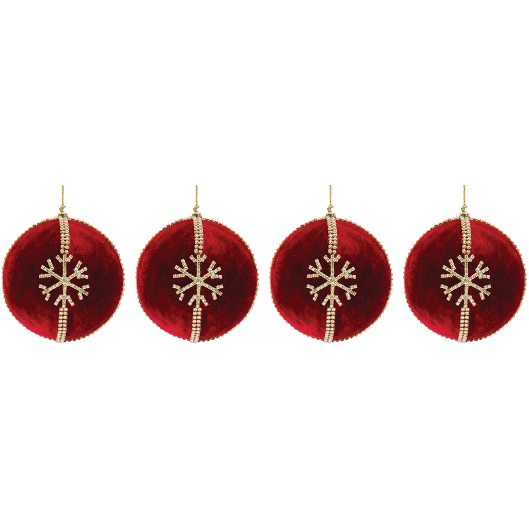 Jeweled Snowflake Ball Ornament (Set of 4)