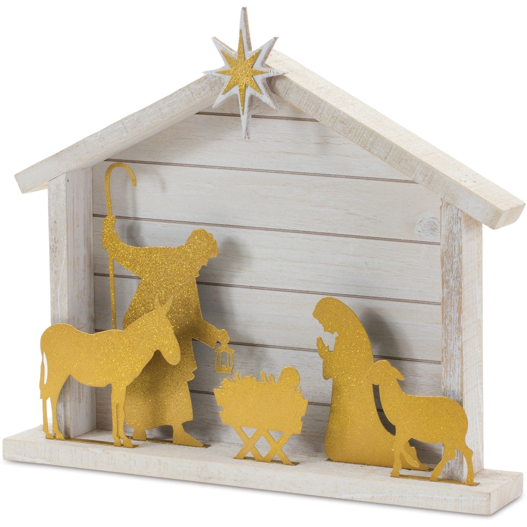 Cut Out Metal Nativity Scene 17.75&quotL