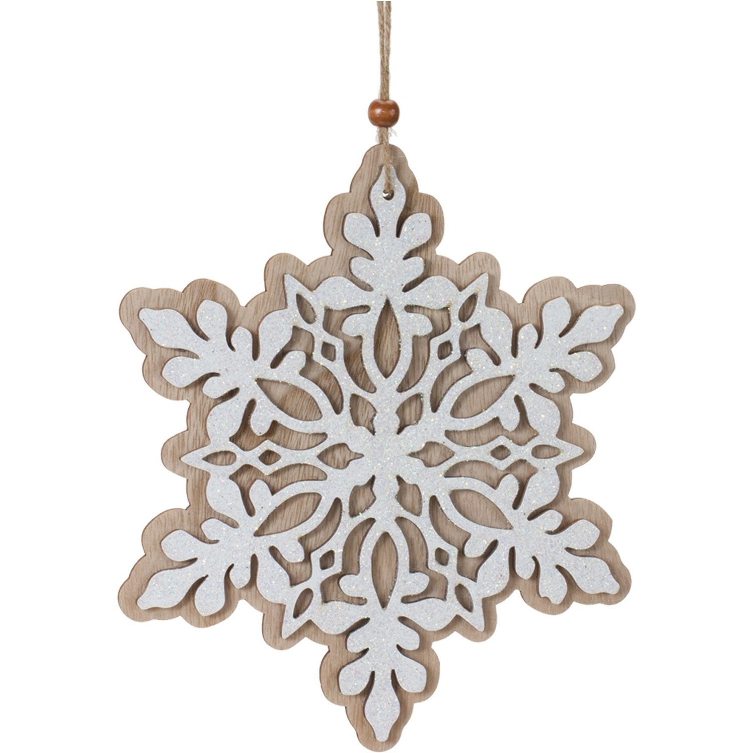 Wood Snowflake Ornaments (Set of 24)