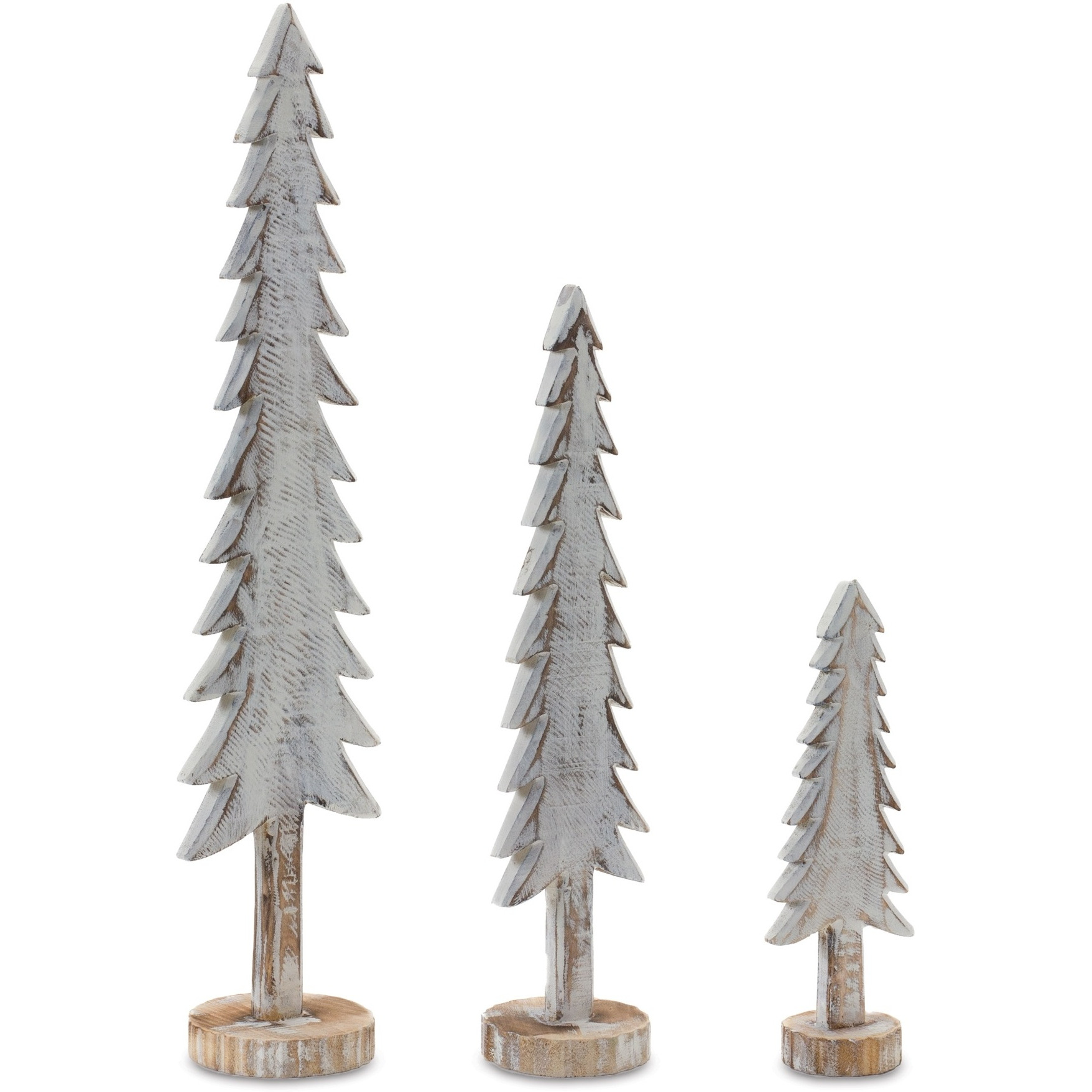 Wood Tabletop Pine Tree (Set of 3)