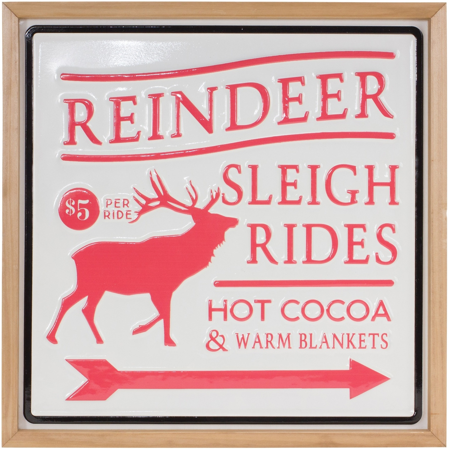 Reindeer Rides Wall Sign 15.5&quotSQ