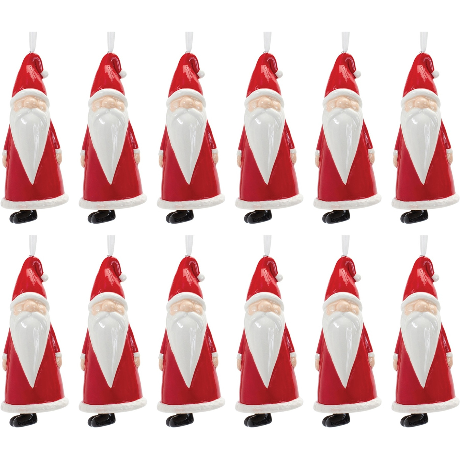 Ceramic Santa Bell Ornament (Set of 12)