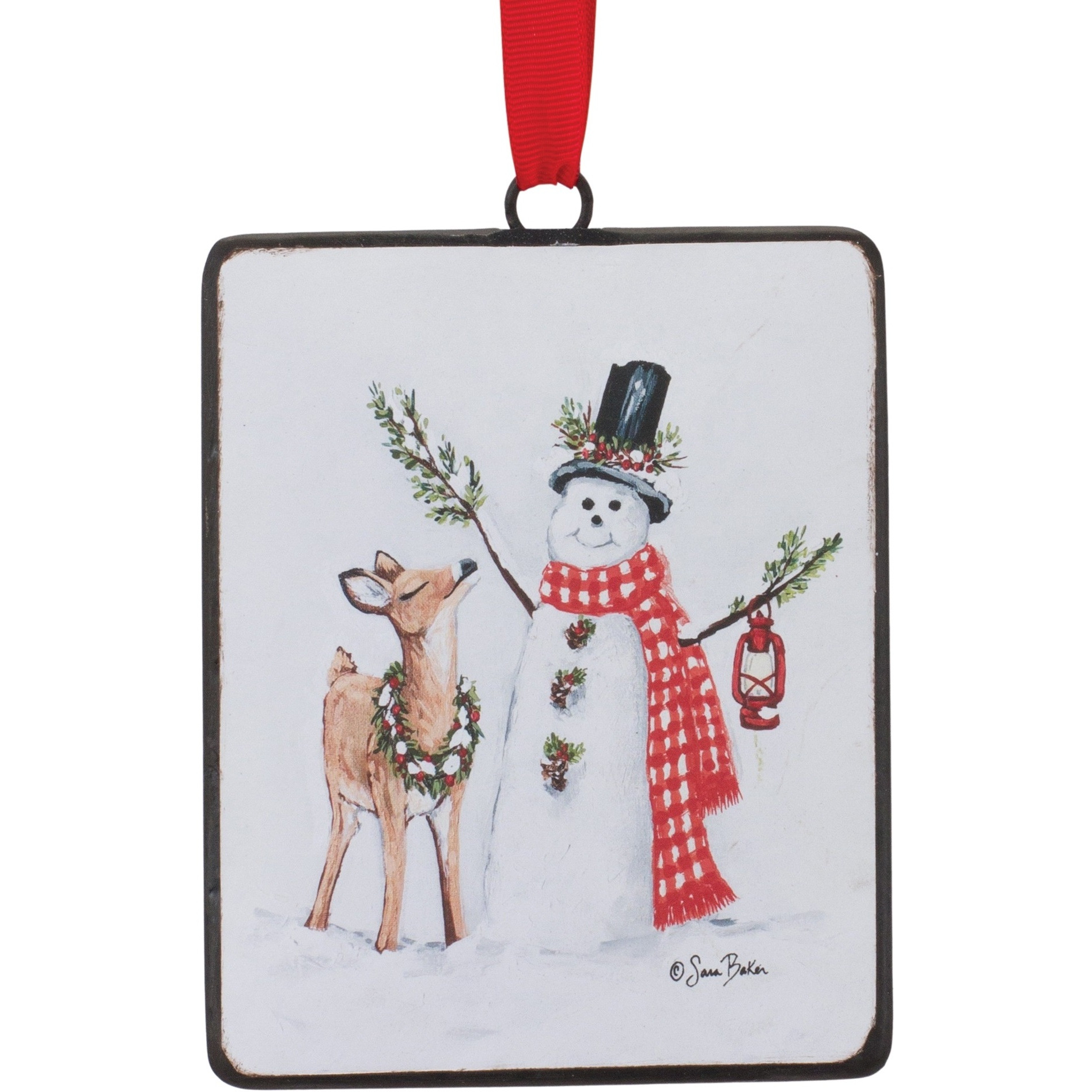 Snowman and Deer Ornament (Set of 12)
