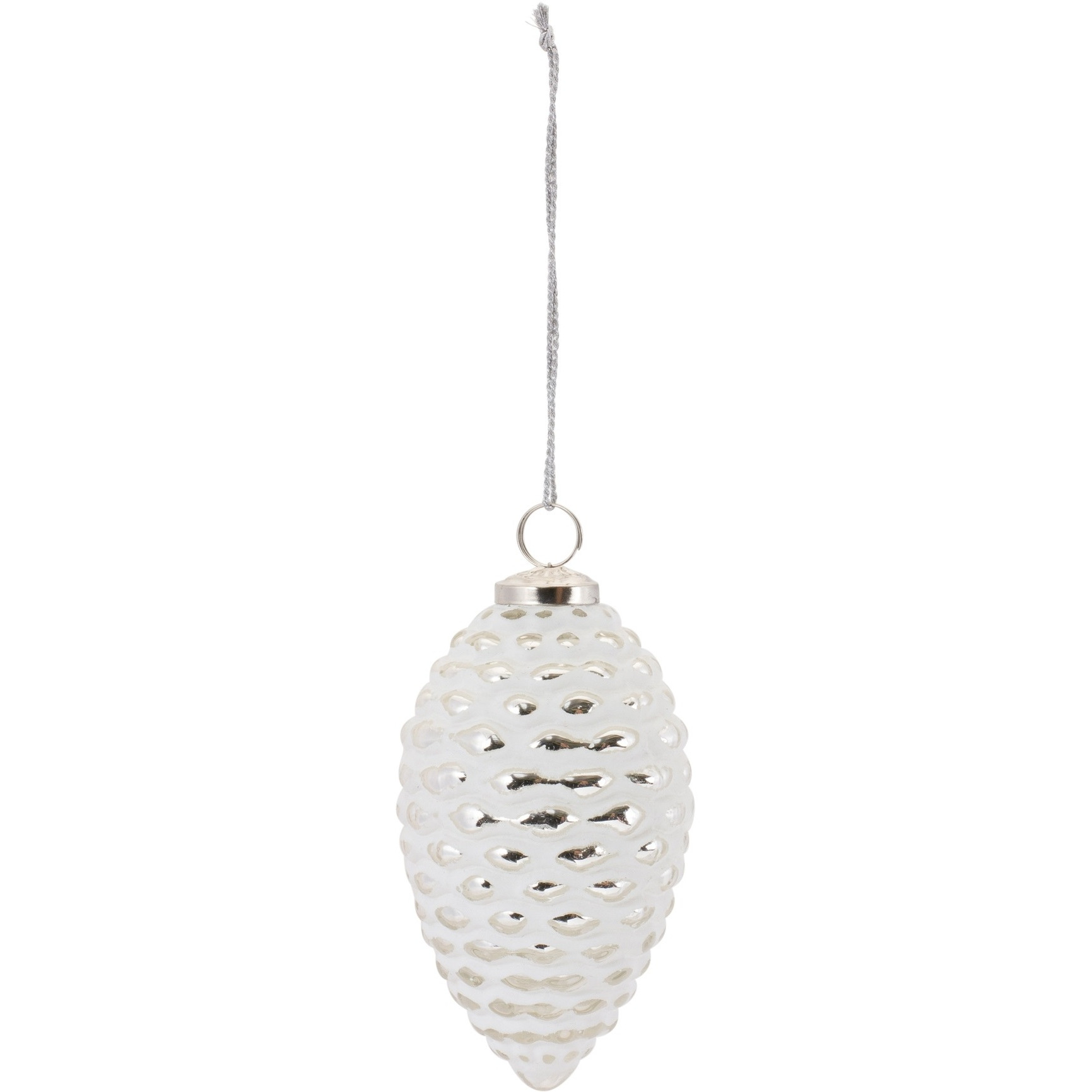Frosted Glass Pinecone Ornament (Set of 4)