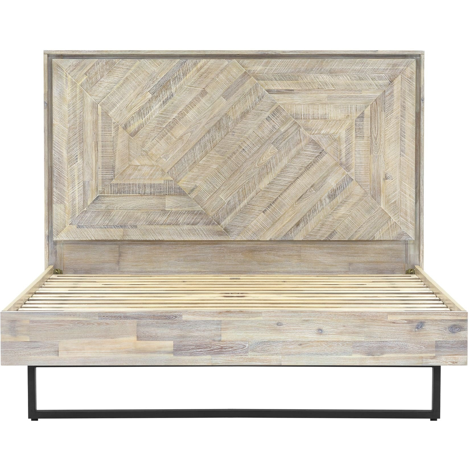 Peridot King Platform Bed Frame in Natural Acacia Wood