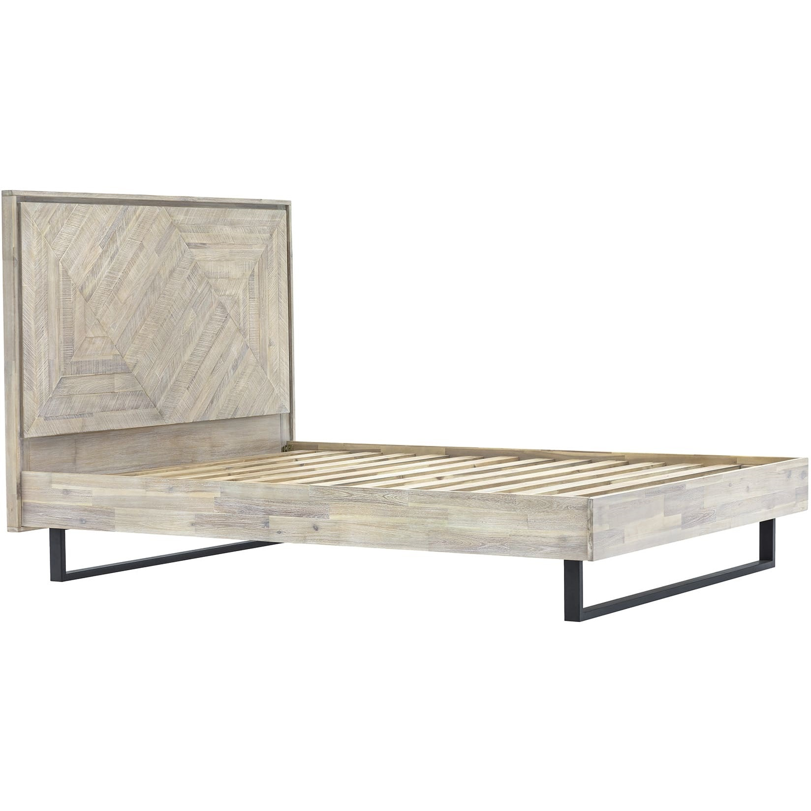 Peridot King Platform Bed Frame in Natural Acacia Wood