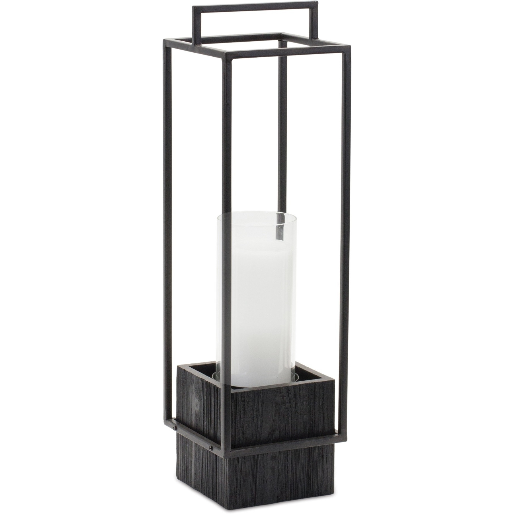 Wood Candle Holder with Metal Frame 20&quotH