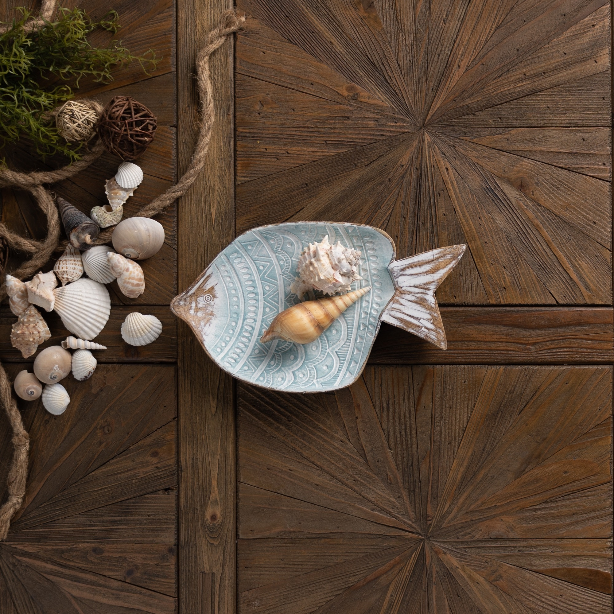 Geometric Etched Fish Bowl 11.5&quotL