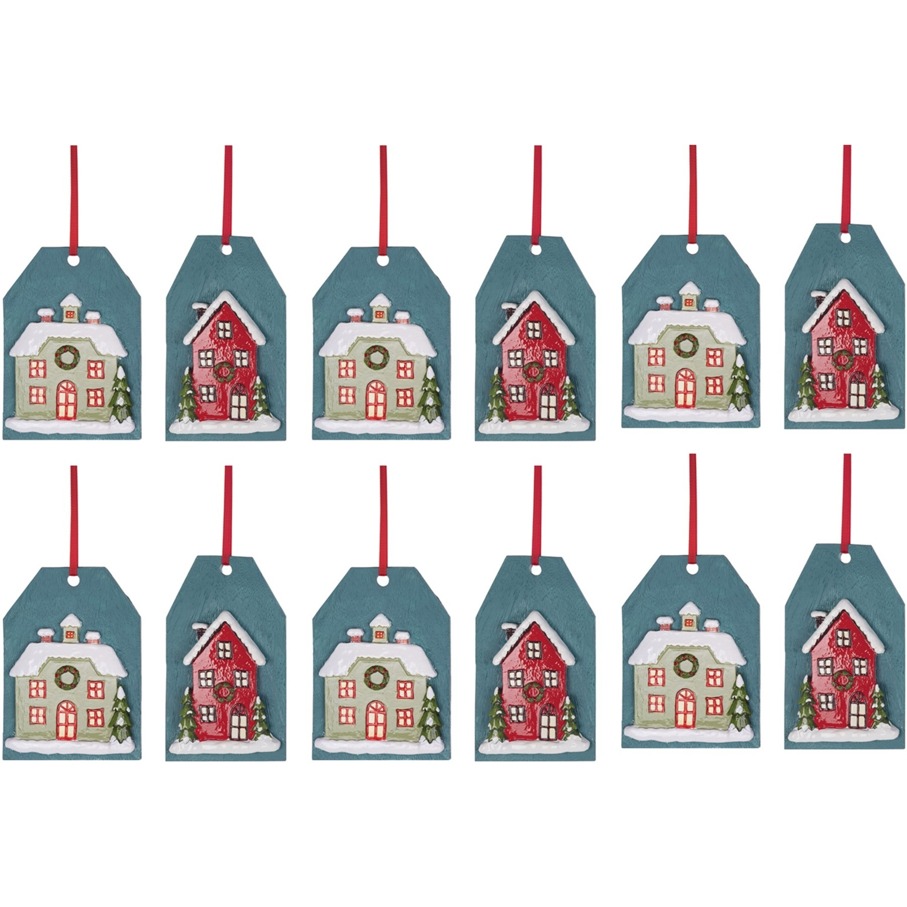 Winter House Tag Ornament (Set of 6)