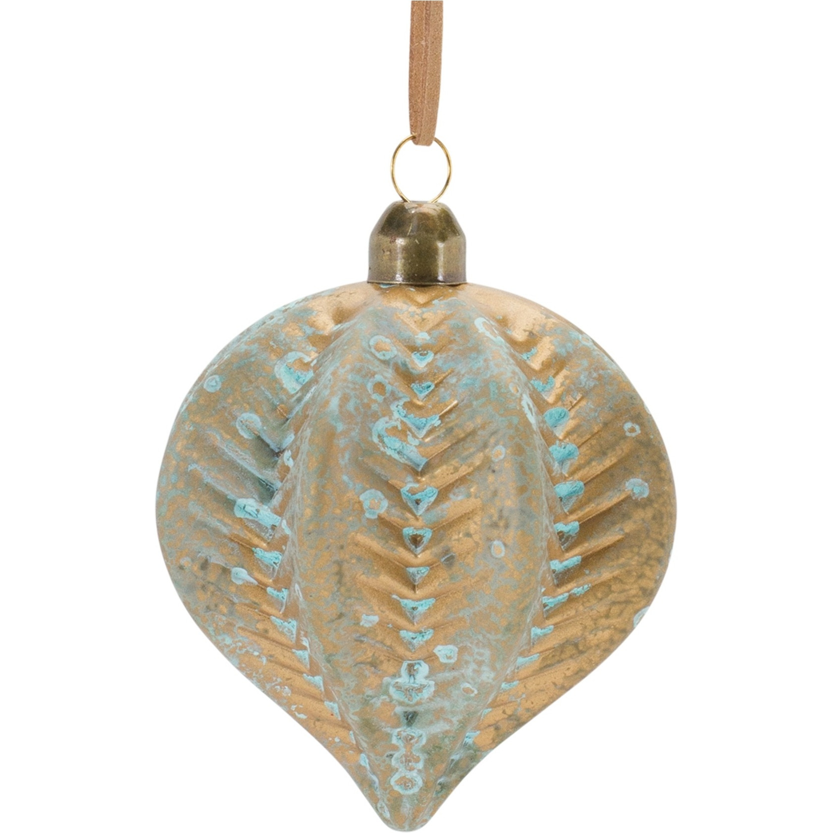 Distressed Ribbed Glass Ornament (Set of 12)