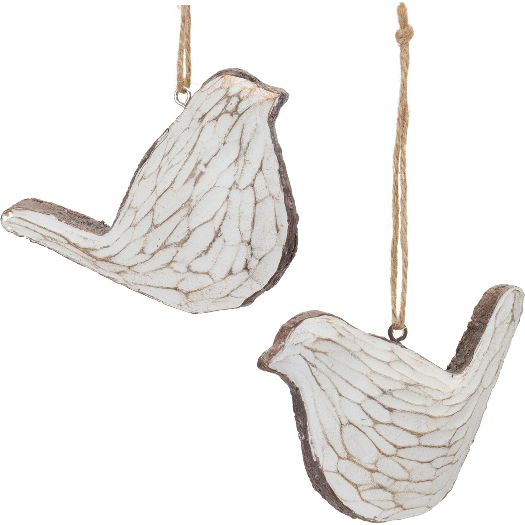Carved Bird Ornament (Set of 12)