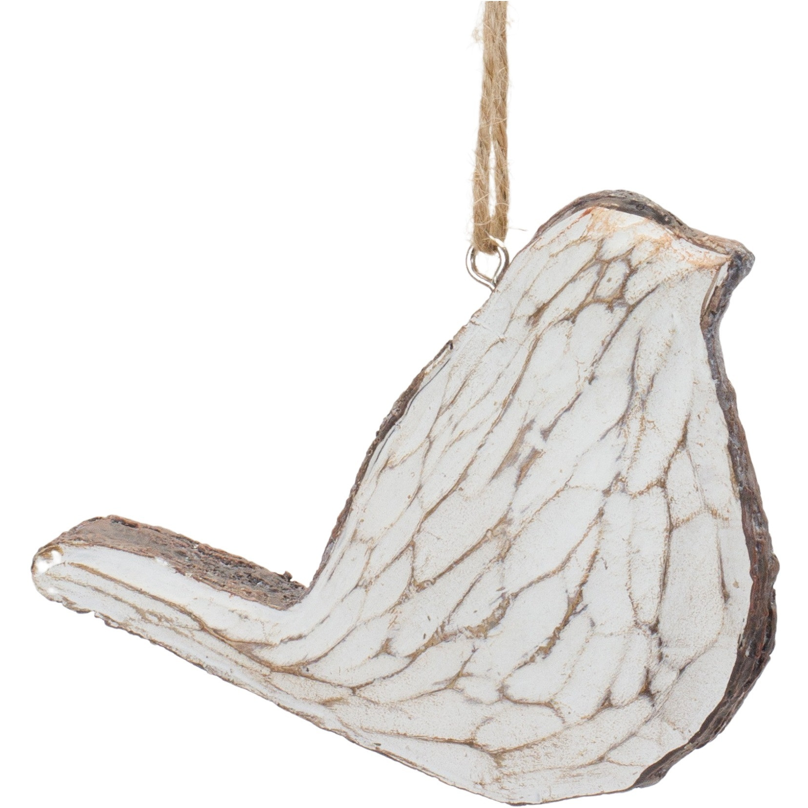Carved Bird Ornament (Set of 12)