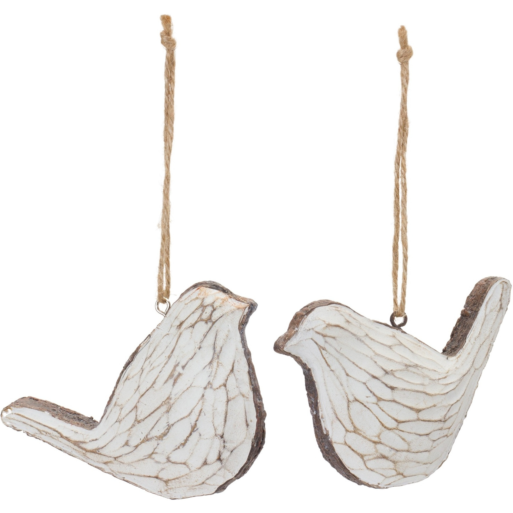 Carved Bird Ornament (Set of 12)