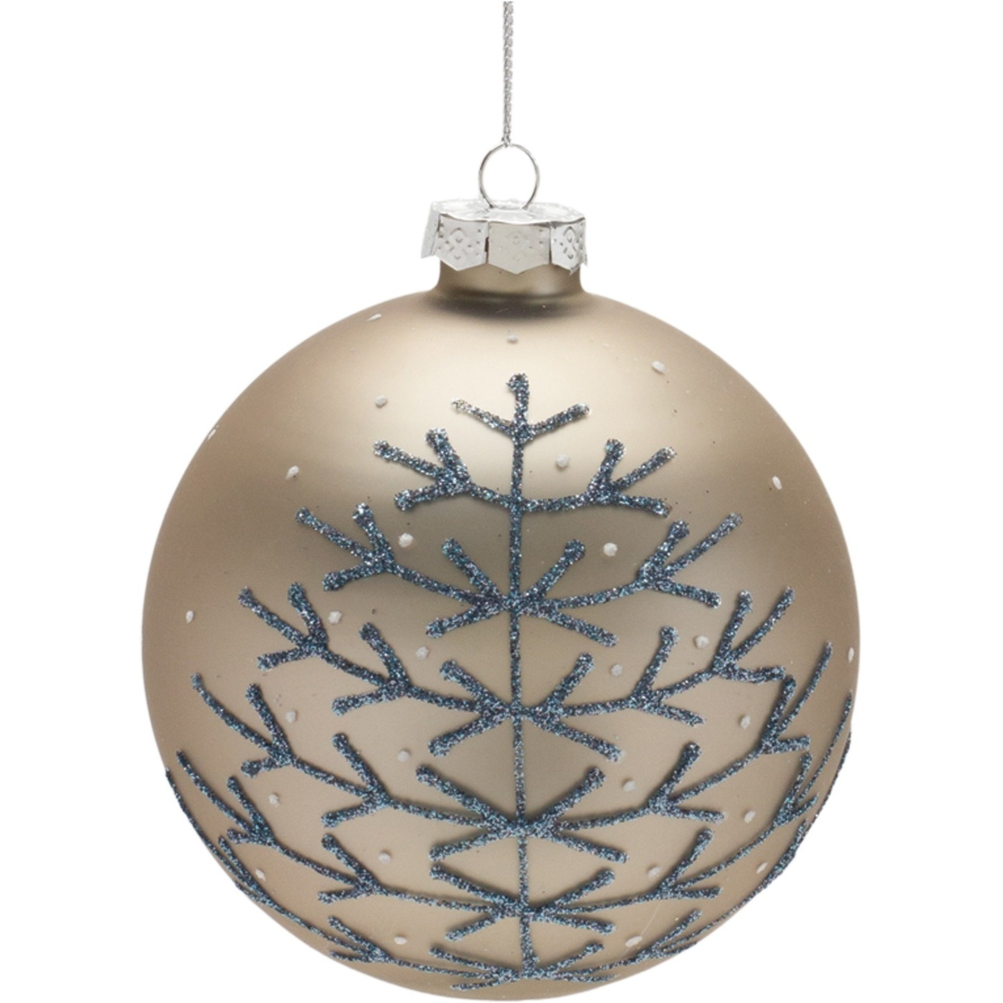 Champagne Glittered Ball Ornament (Set of 6)