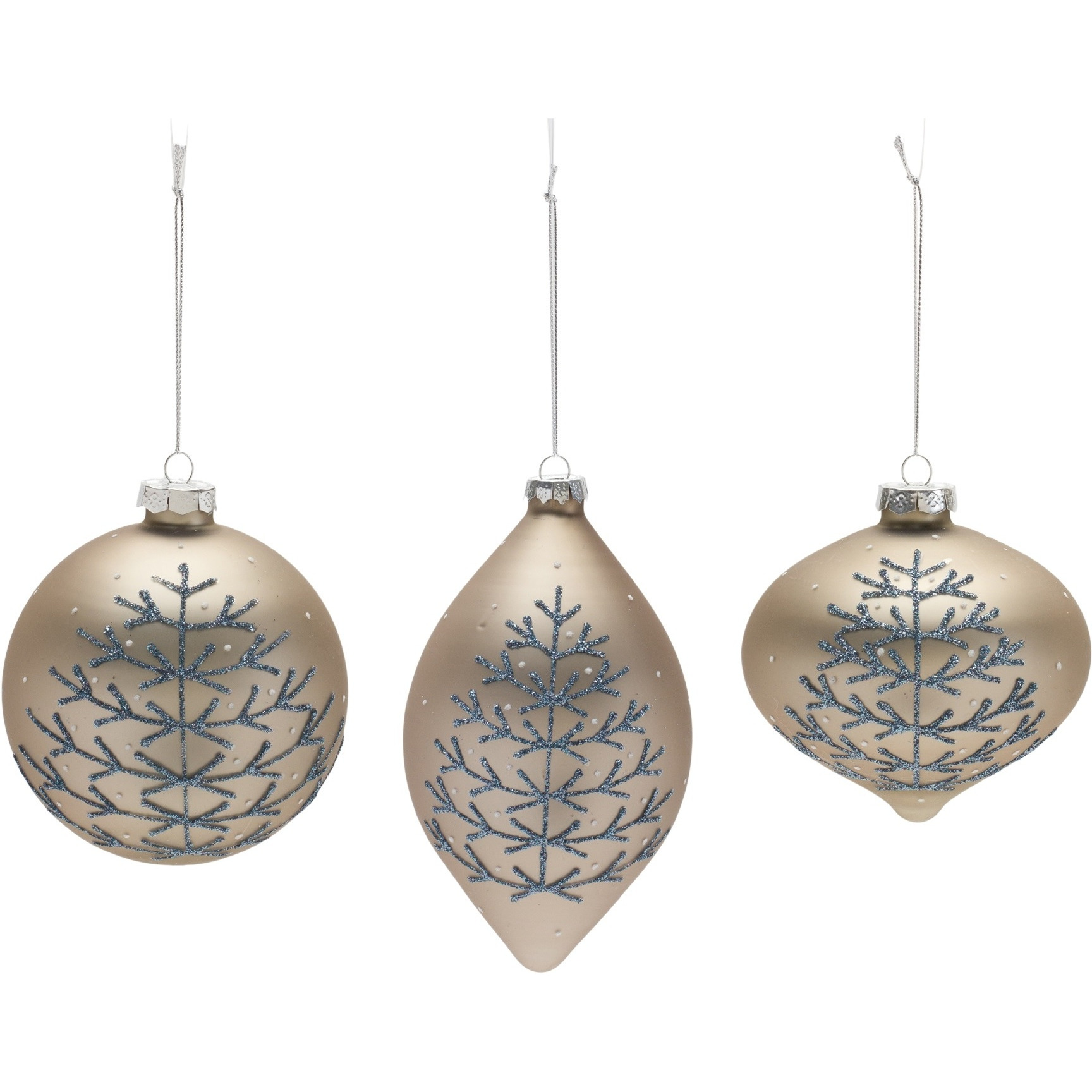 Champagne Glittered Ball Ornament (Set of 6)