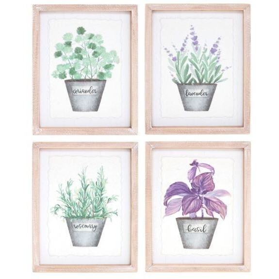 Framed Watercolor Herb Print (Set of 4)