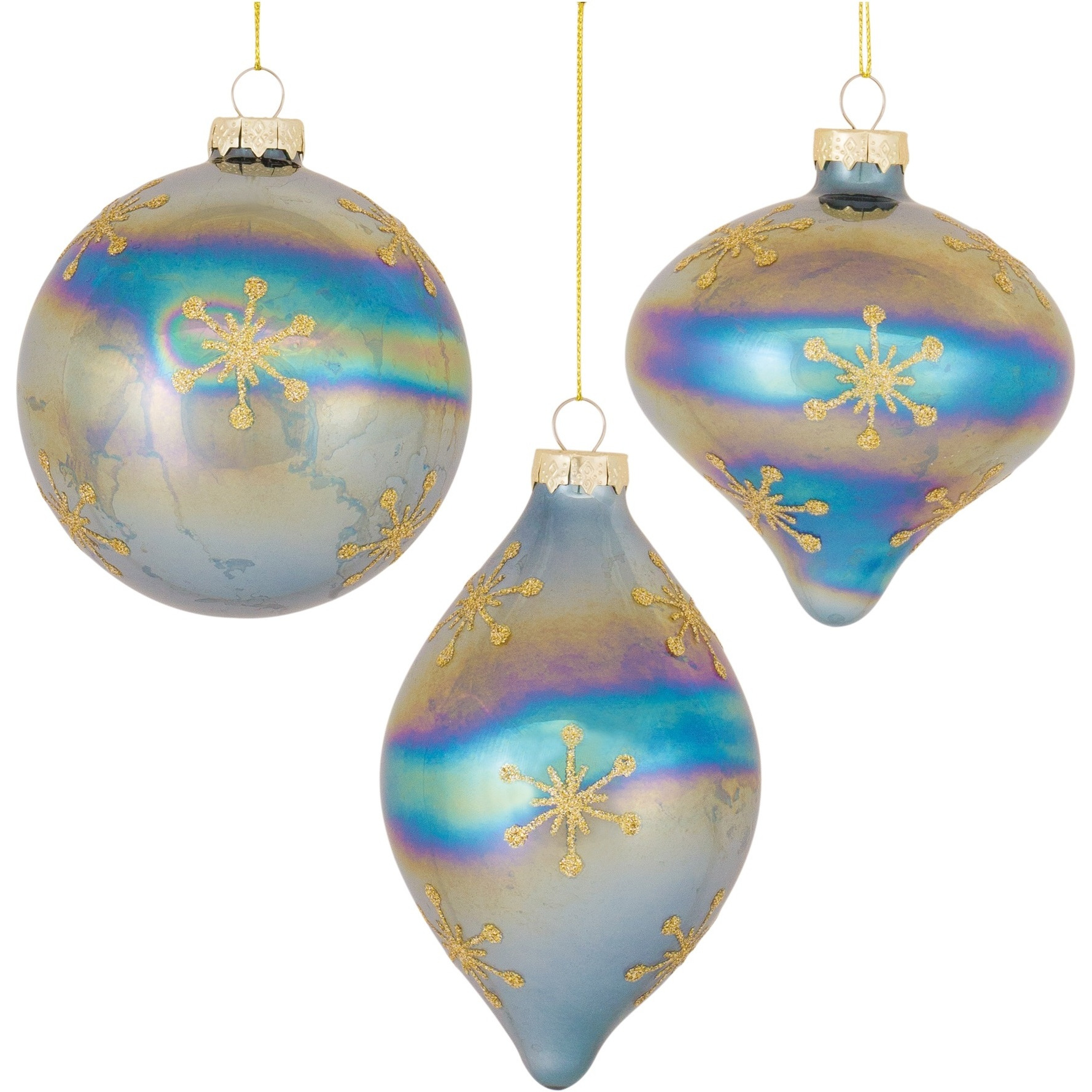 Irredescent Glass Snowflake Ornament (Set of 6)