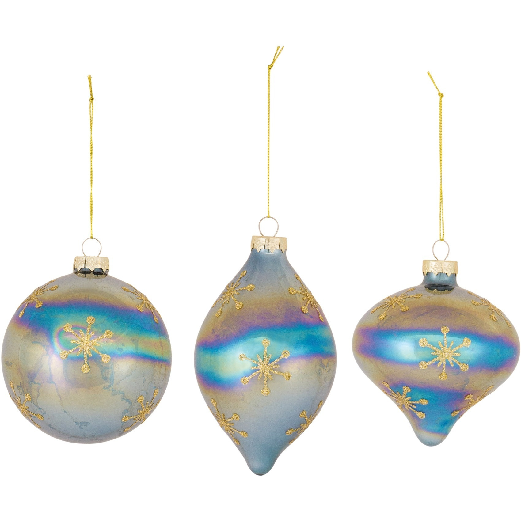 Irredescent Glass Snowflake Ornament (Set of 6)