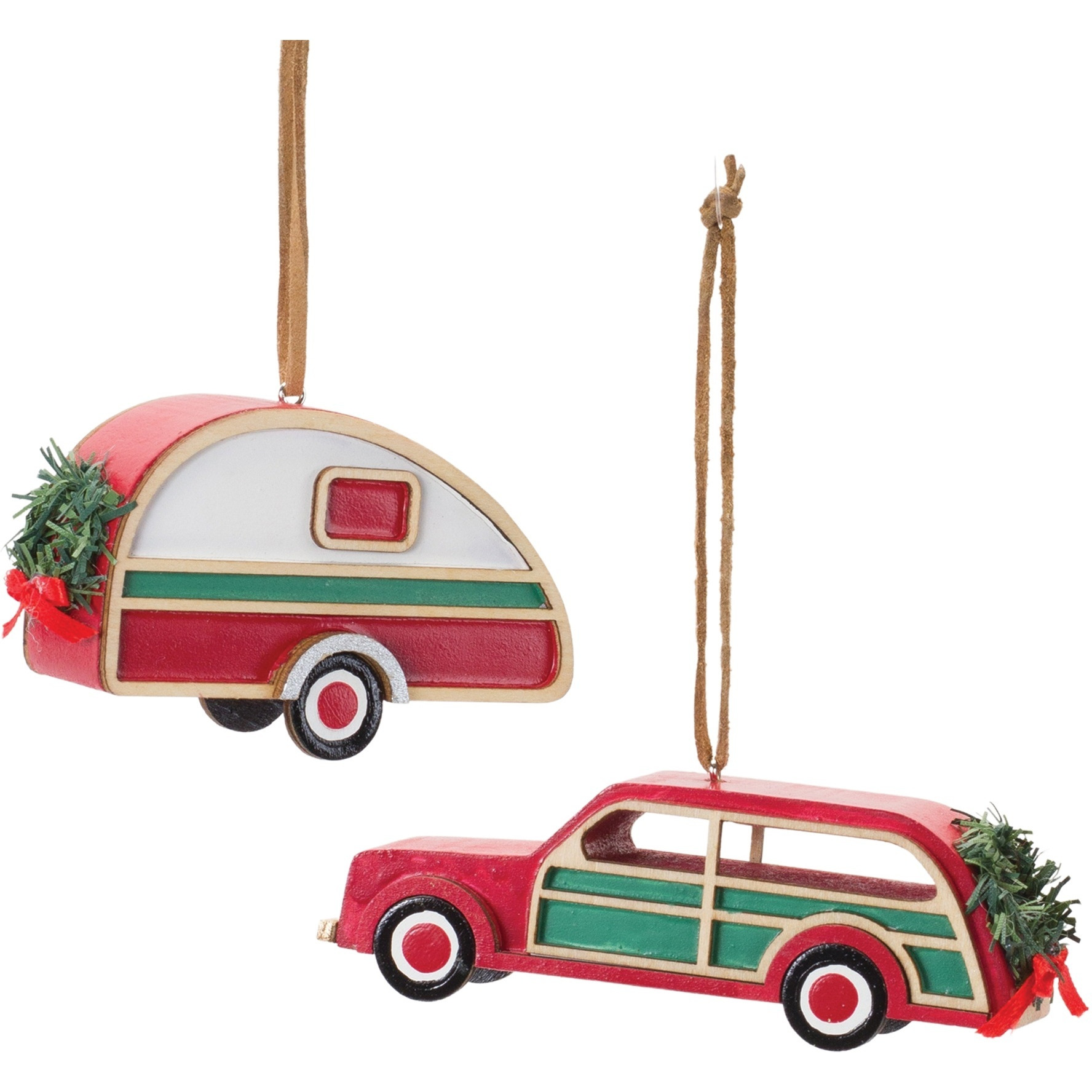Vintage Camper and Car Ornament (Set of 12)
