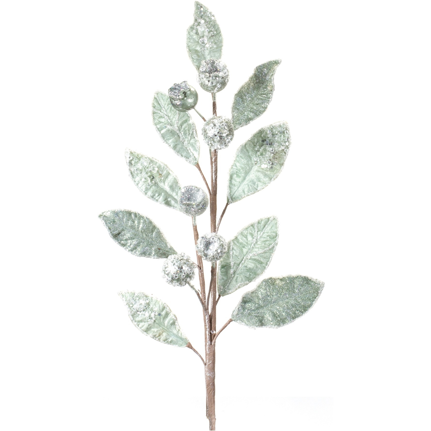 Glittered Pod Leaf Spray (Set of 2)