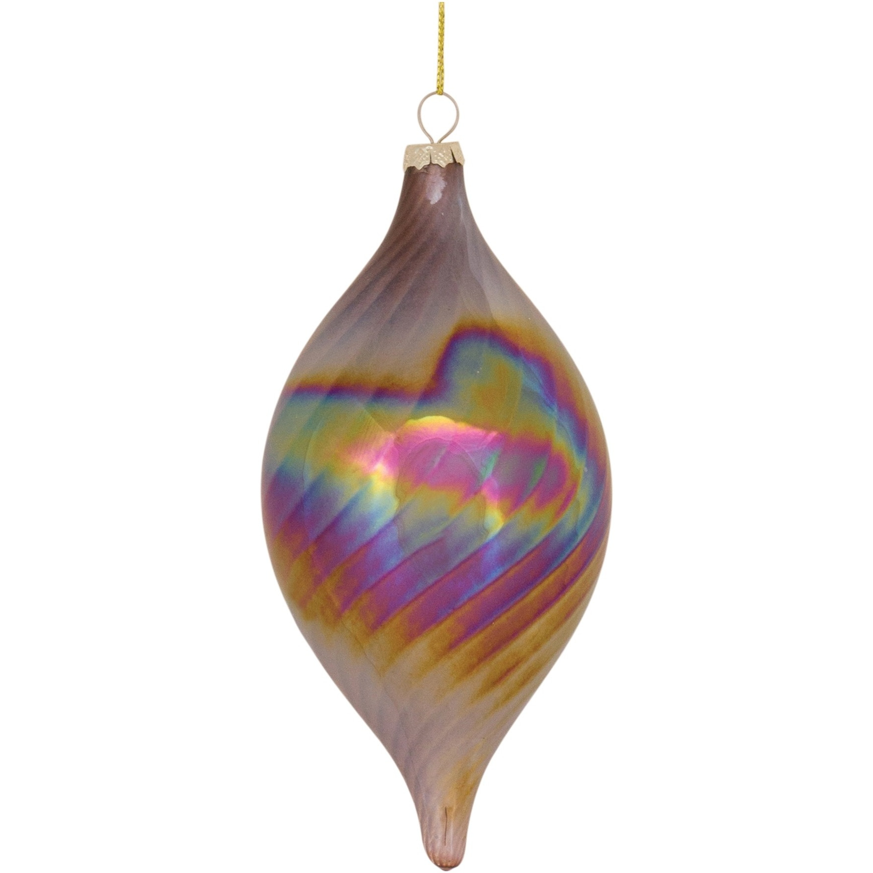 Irredescent Glass Swirl Ornament (Set of 6)