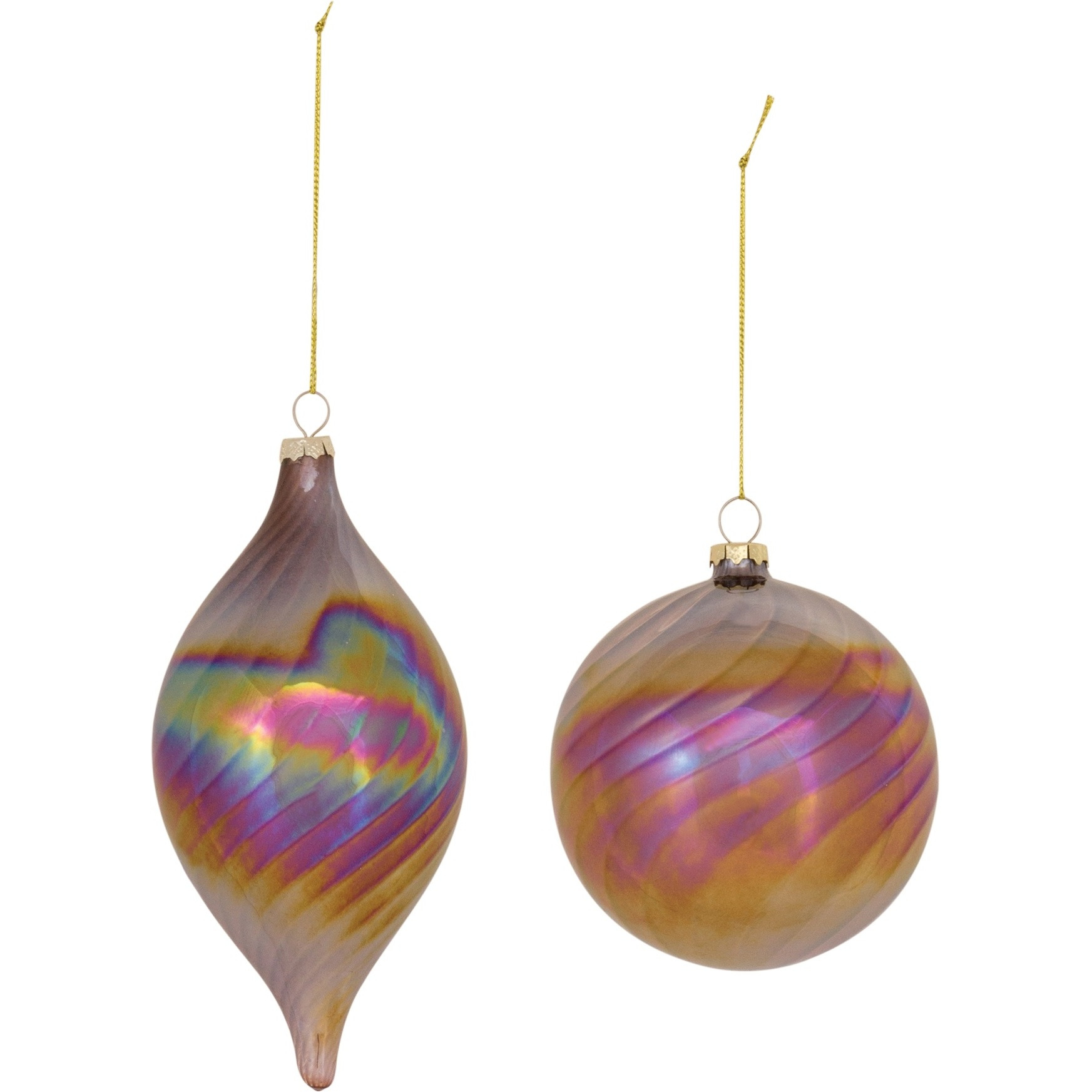 Irredescent Glass Swirl Ornament (Set of 6)
