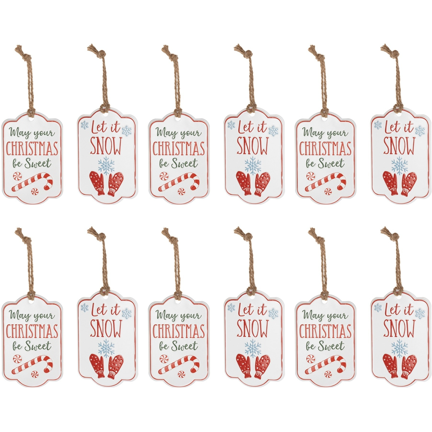 Holiday Sentiment Tag Ornament (Set of 12)