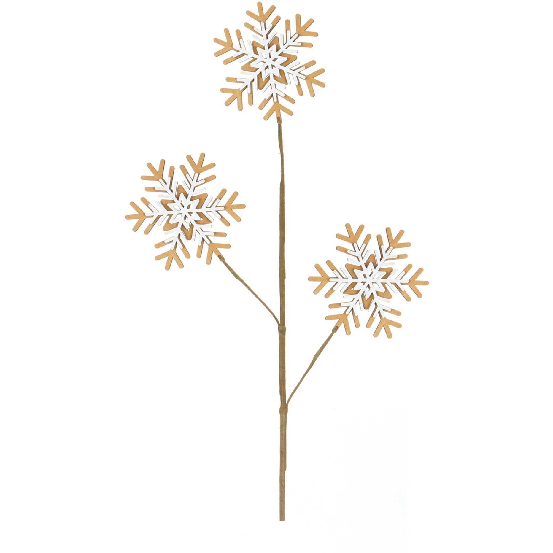 Wood Snowflake Spray (Set of 6)