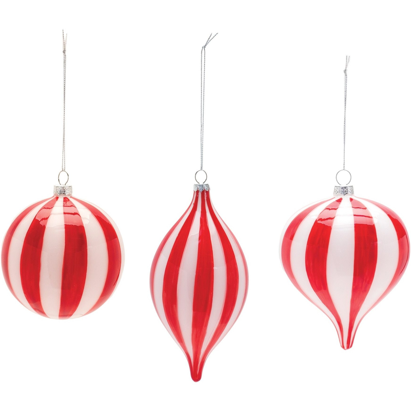 Striped Glass Ornament (Set of 6)
