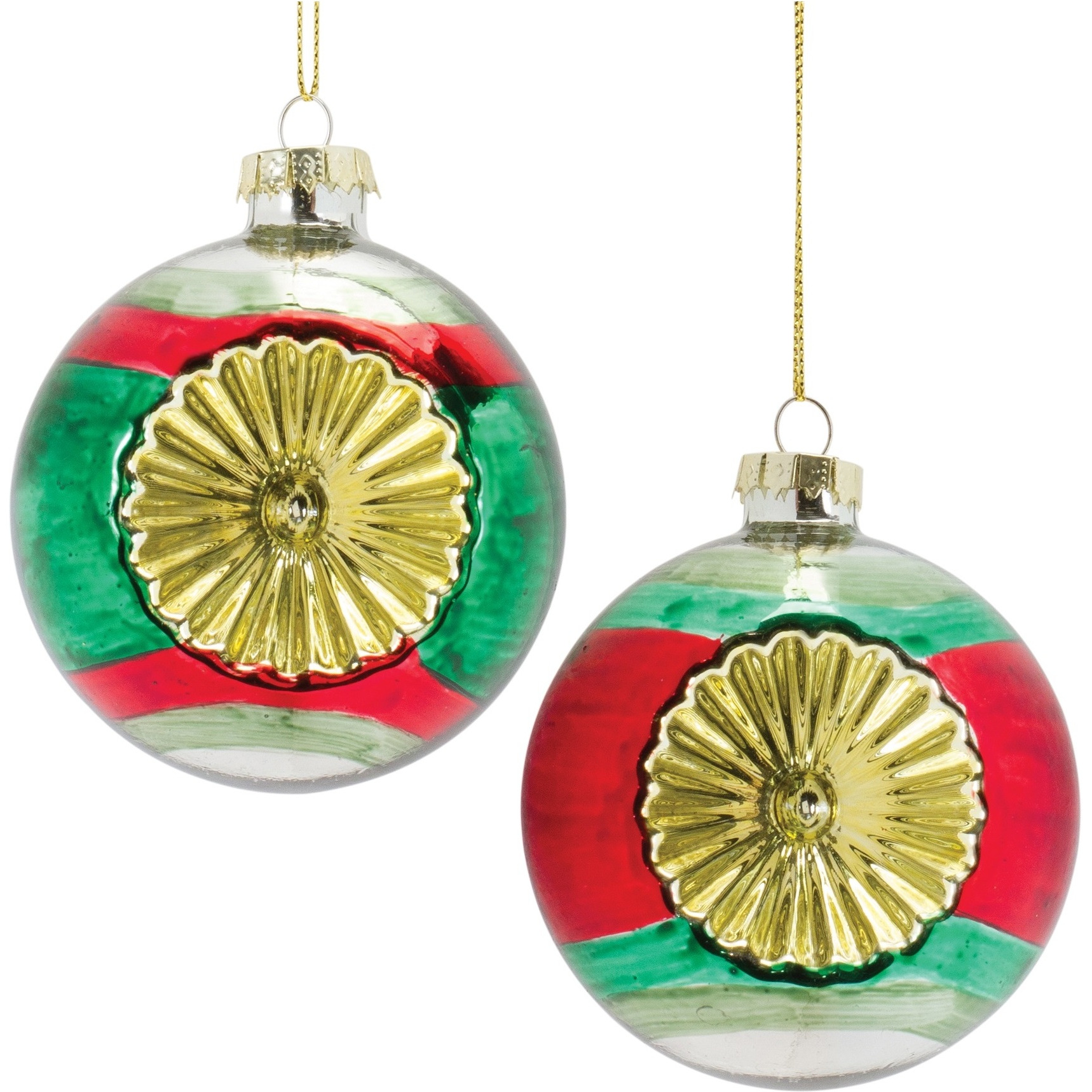 Glass Reflector Ball Ornament (Set of 12)