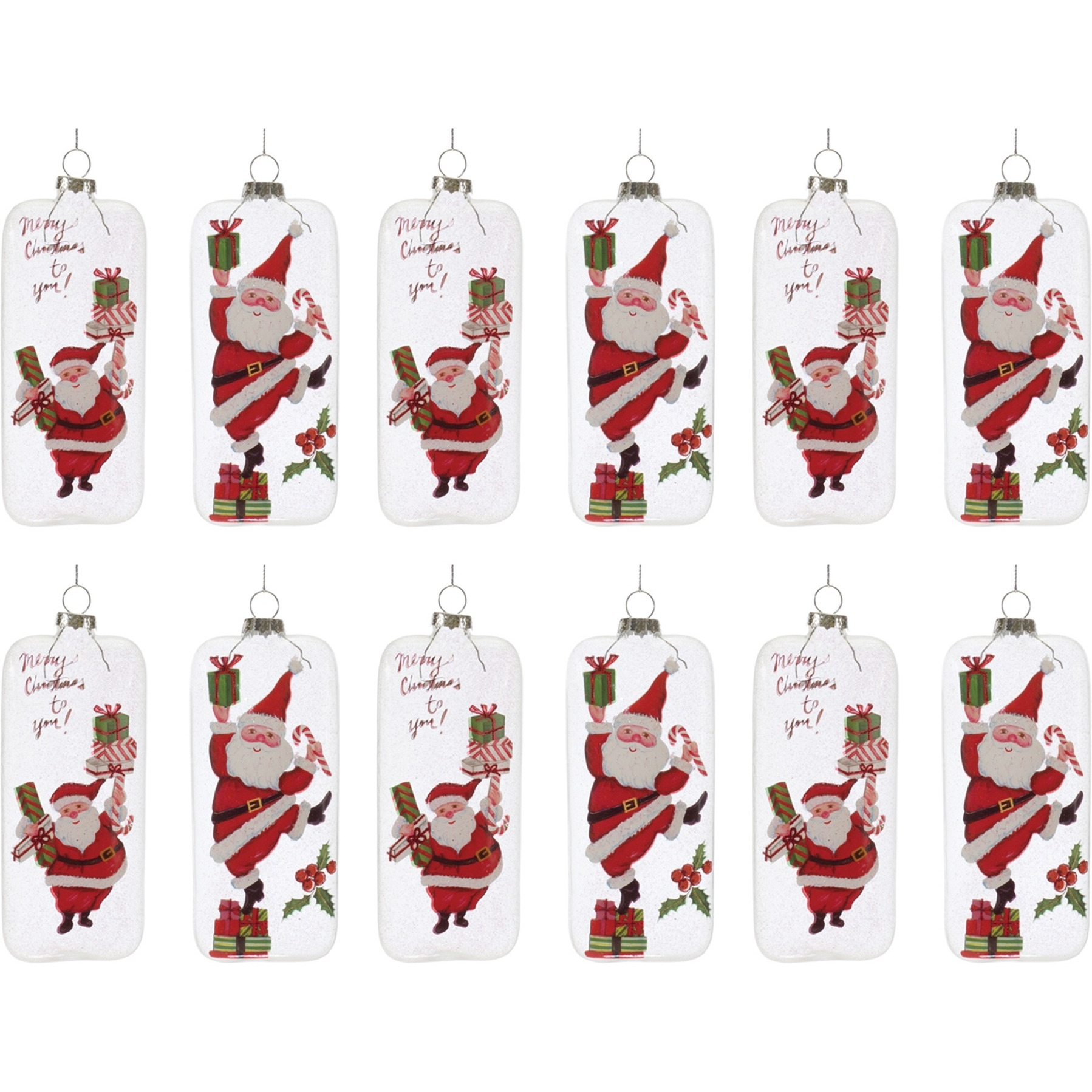 Whimsical Santa Ornament (Set of 12)