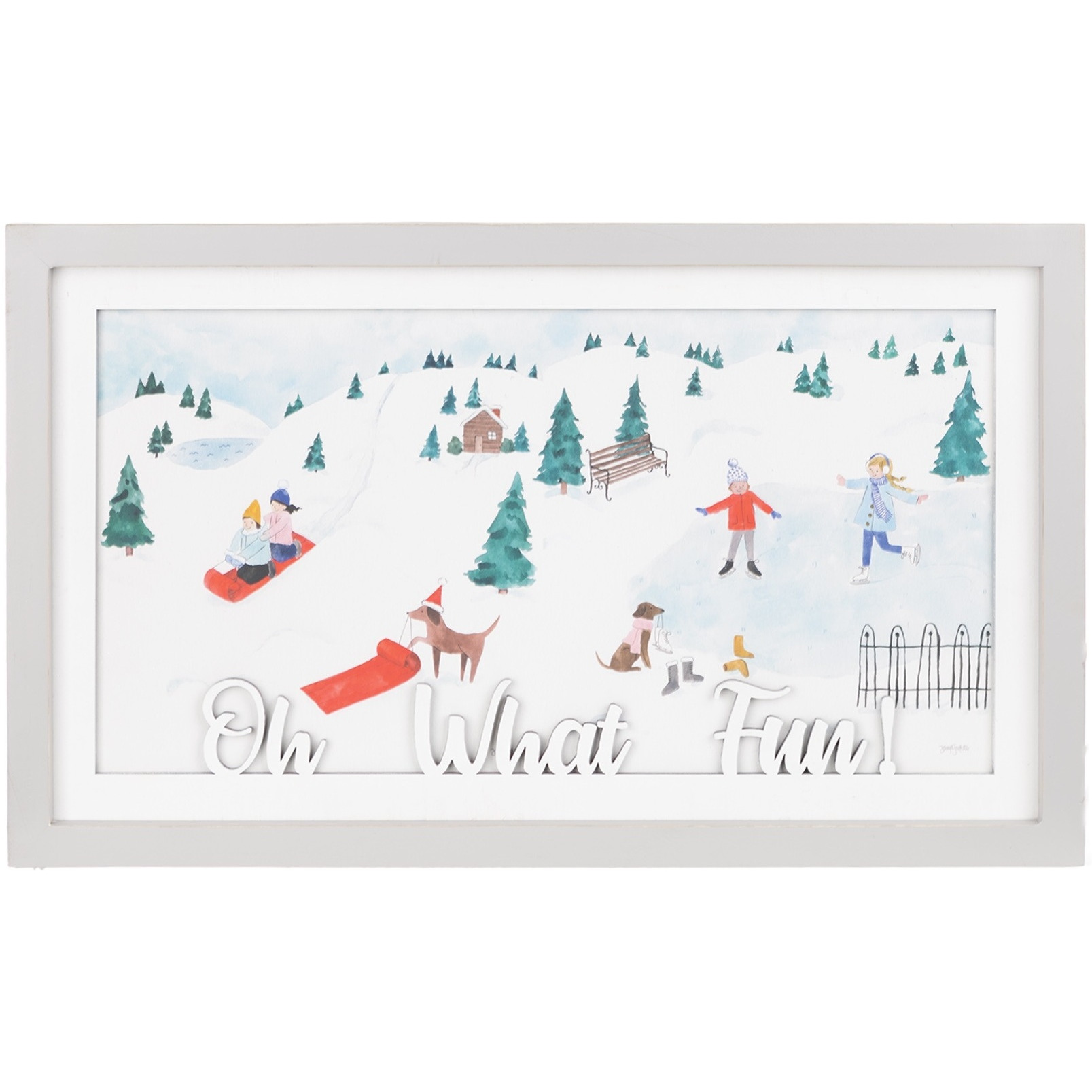 Framed Winter Scene Wall Art 19.75&quotL