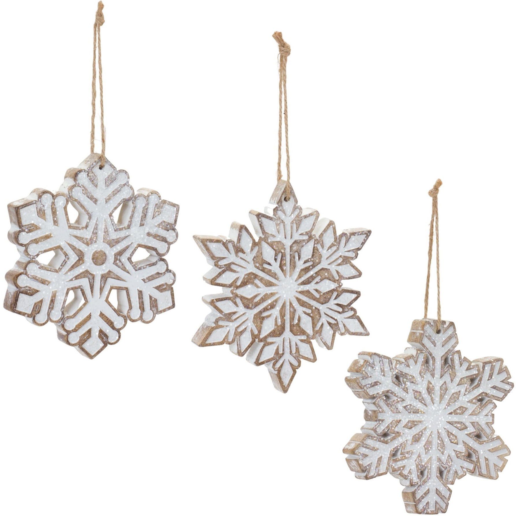 Glittered Snowflake Ornament (Set of 3)