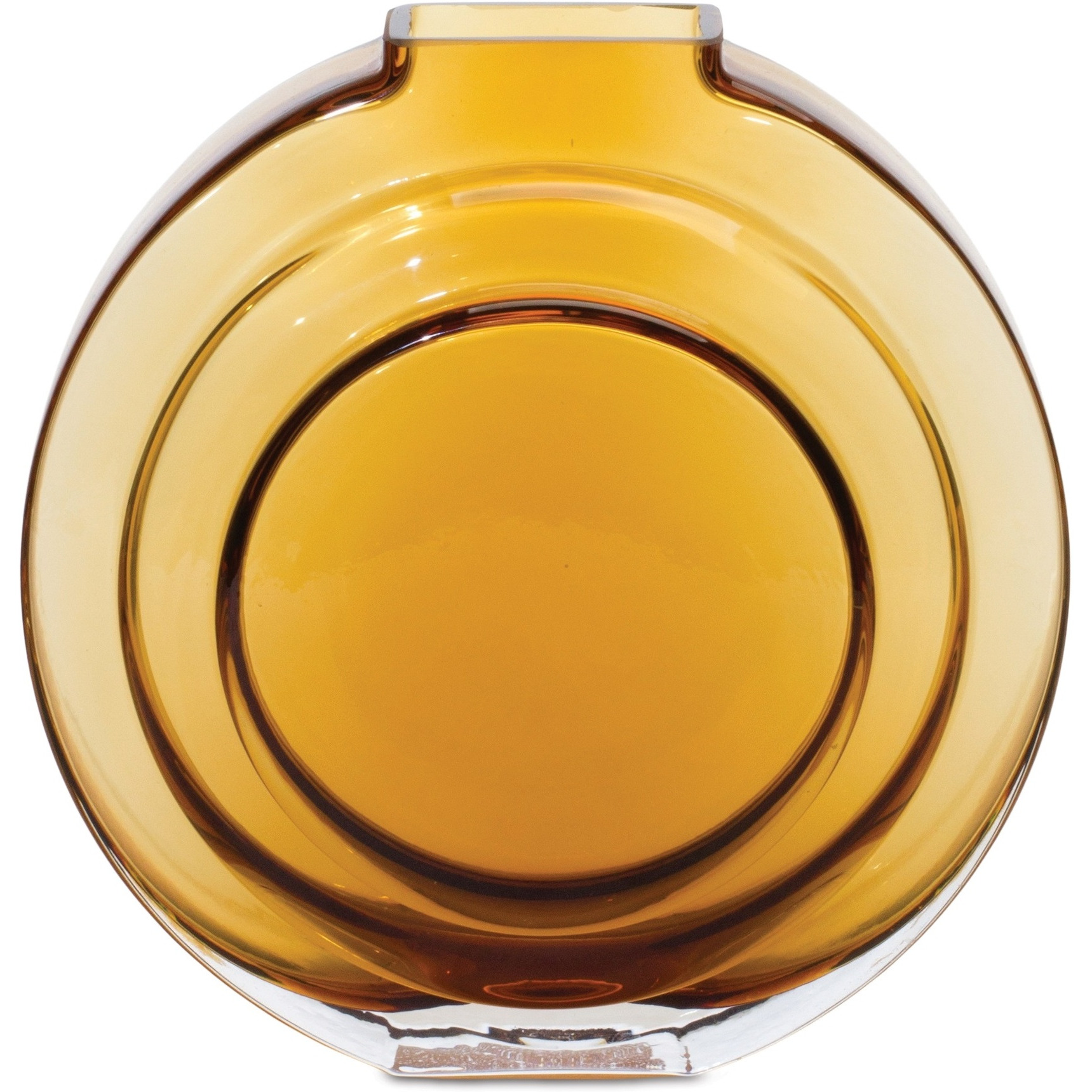 Round Amber Glass Vase 6.25&quotH