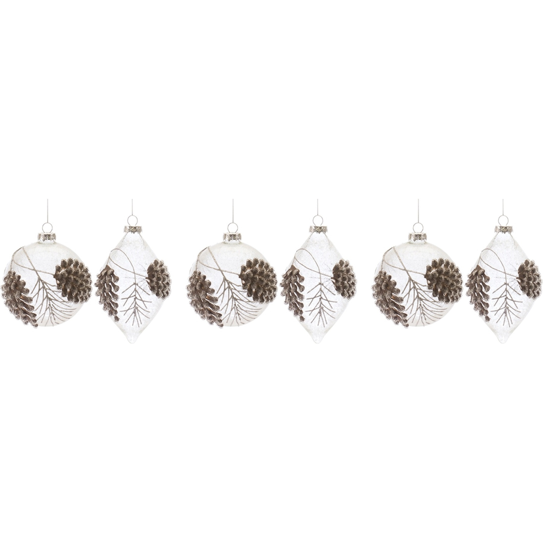 Beaded Glass Pinecone Ornament (Set of 6)