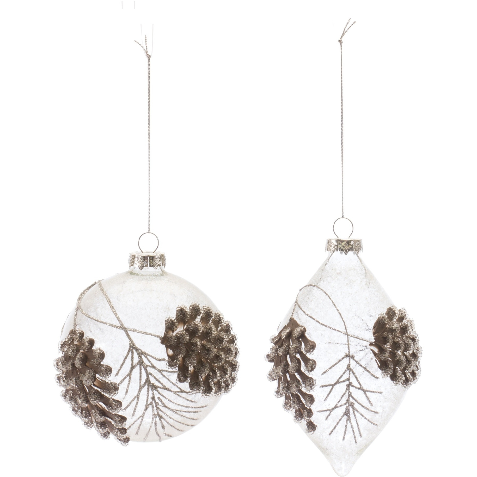Beaded Glass Pinecone Ornament (Set of 6)